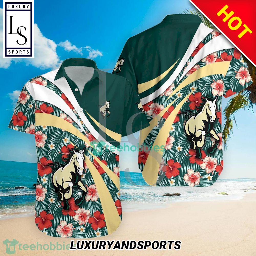 Cal Poly Mustangs NCAA Hibiscus Tropical Flower Hawaiian Shirt - HomeFavo