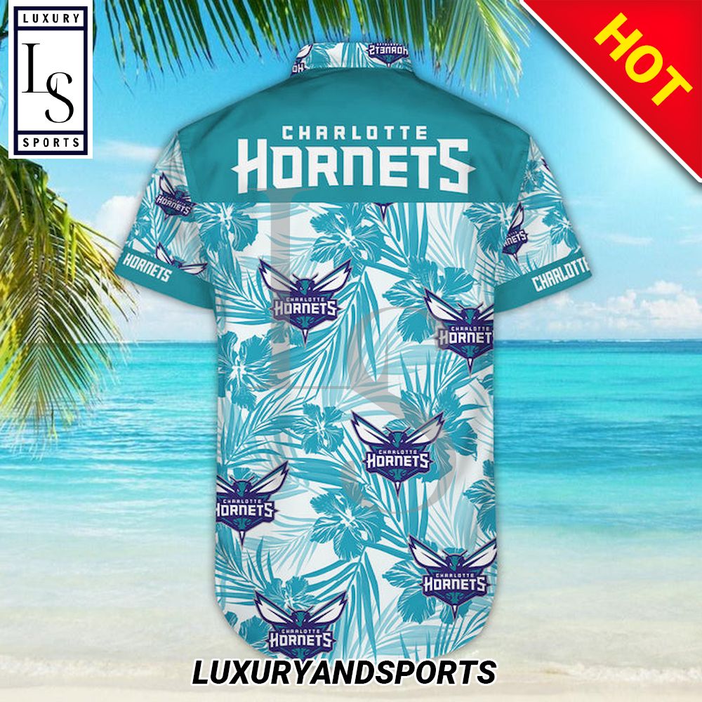 Charlotte Hornets Tropical Flowers Hawaiian Shirt - HomeFavo