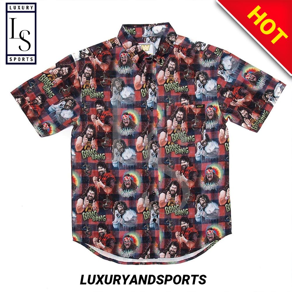 Clothing For Mick Foley Faces of Foley Hawaiian Shirt