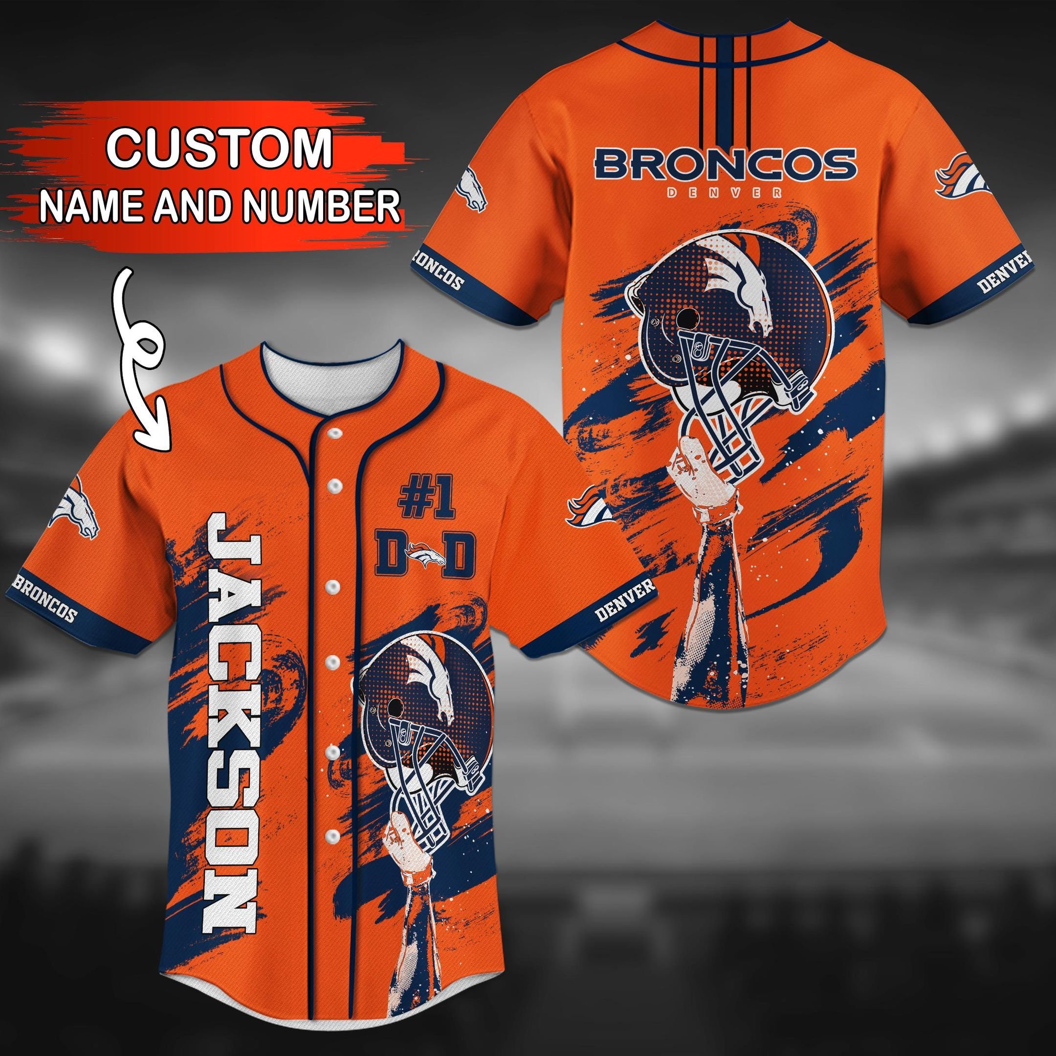 Denver Broncos NFL Personalized Baseball Jersey HomeFavo