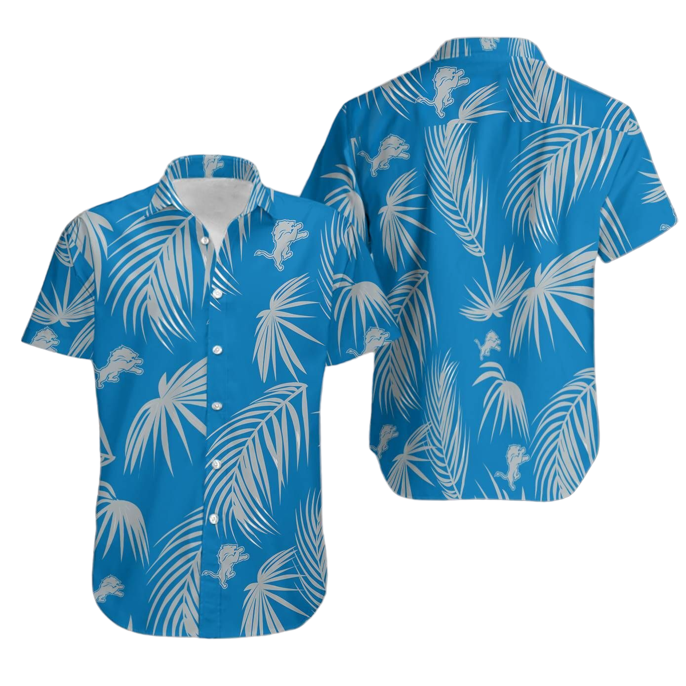 Detroit Lions Flower Short Sleeve Hawaiian Shirt Aloha Shirt For Men ...