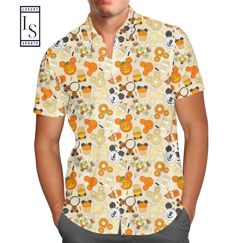 Disney Halloween Snacks 3D Hawaiian Shirt - HomeFavo