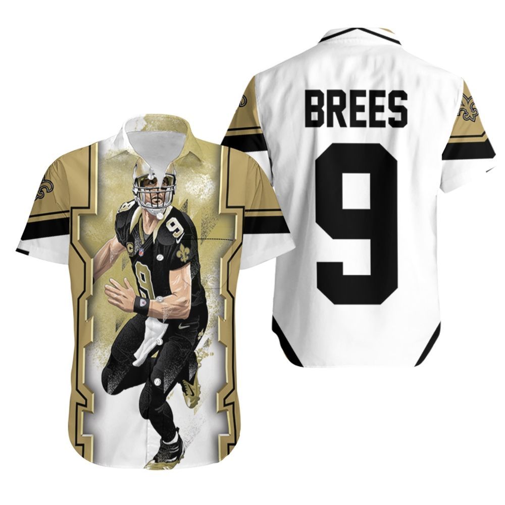 Drew Brees New Orleans Saints Oil Painting Hawaiian Shirt Aloha Shirt For Men Women Kid