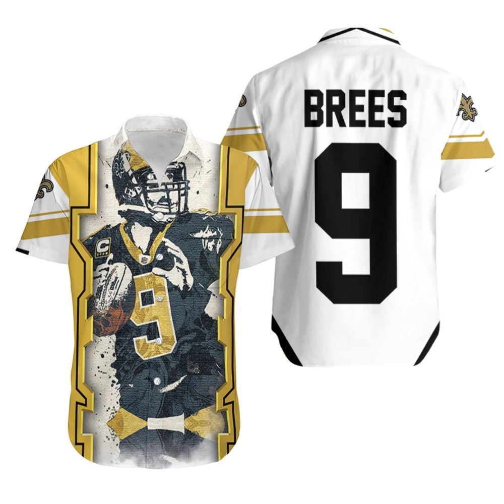 Drew Brees New Orleans Saints Paint Style Hawaiian Shirt Aloha Shirt For Men Women Kid