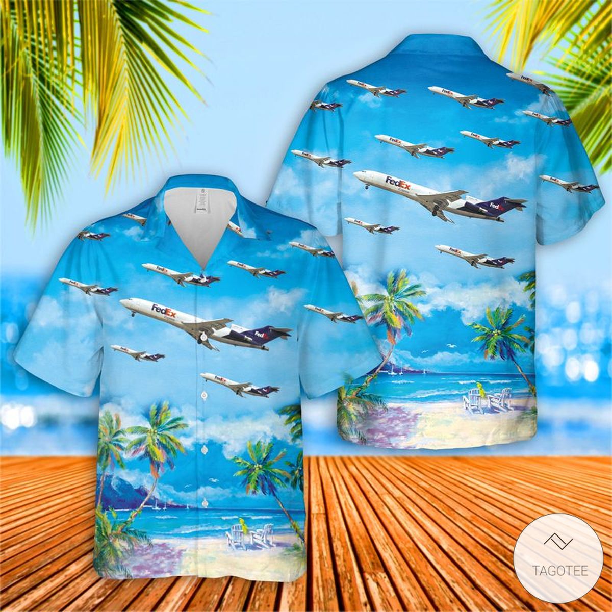 Fedex Boeing 727 200 Hawaiian Shirt  Beach Short