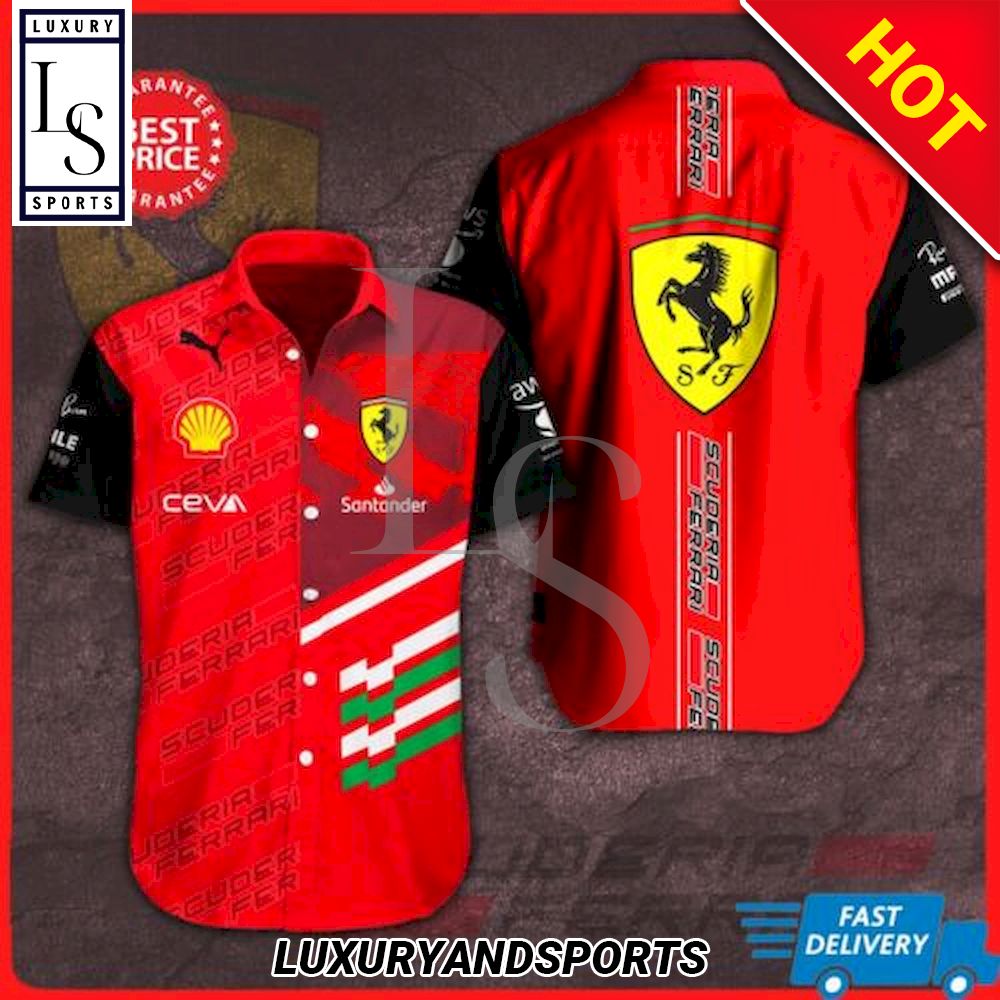 Ferrari Racing Team Hawaiian Shirt