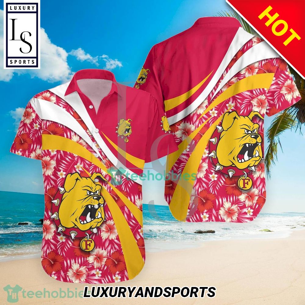 Ferris State Bulldogs NCAA Hibiscus Tropical Flower Hawaiian Shirt