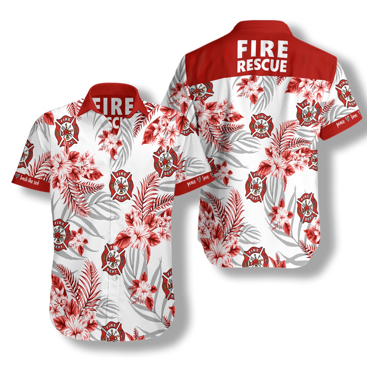 Firefighter Fire Rescue Hawaiian Shirt Hothot