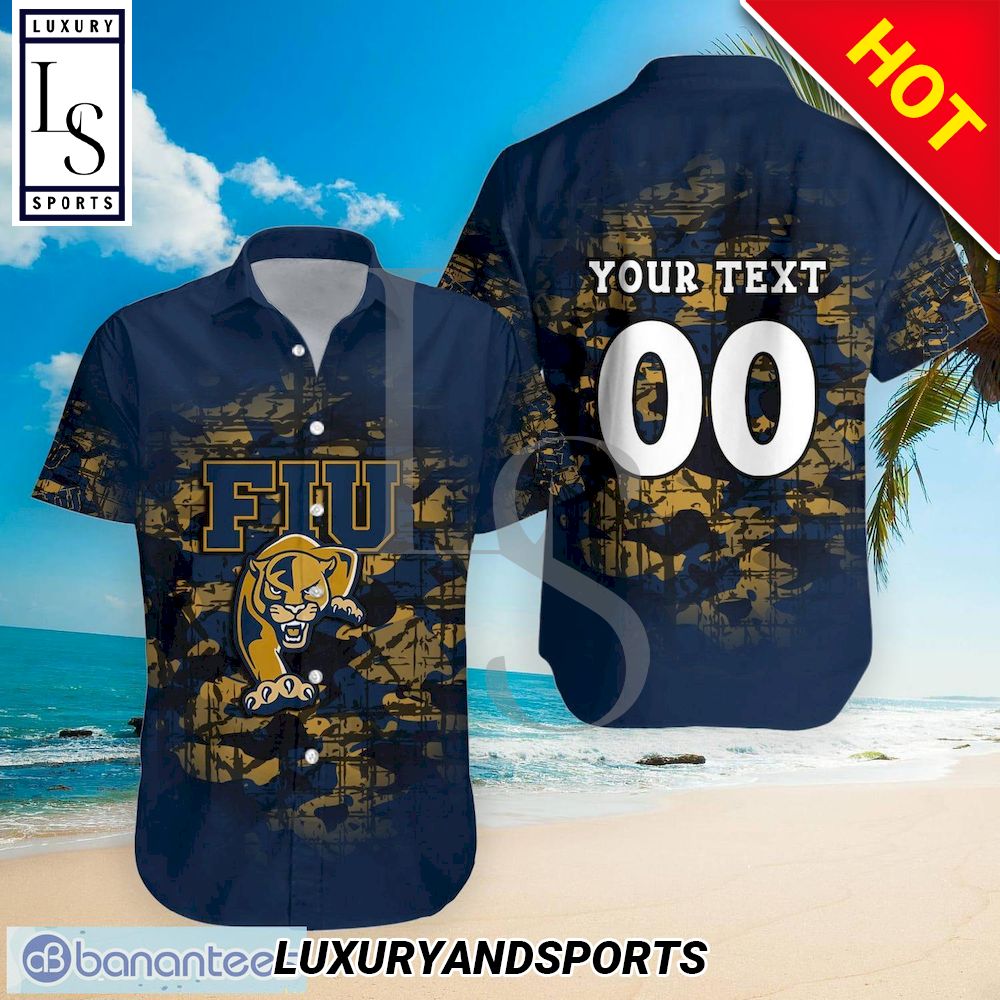 FIU Panthers Camouflage Personalized Hawaiian Shirt