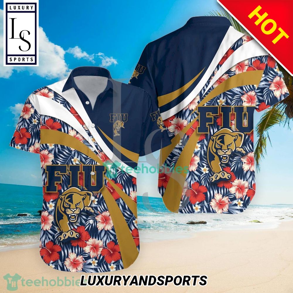 FIU Panthers NCAA Hibiscus Tropical Flower Hawaiian Shirt