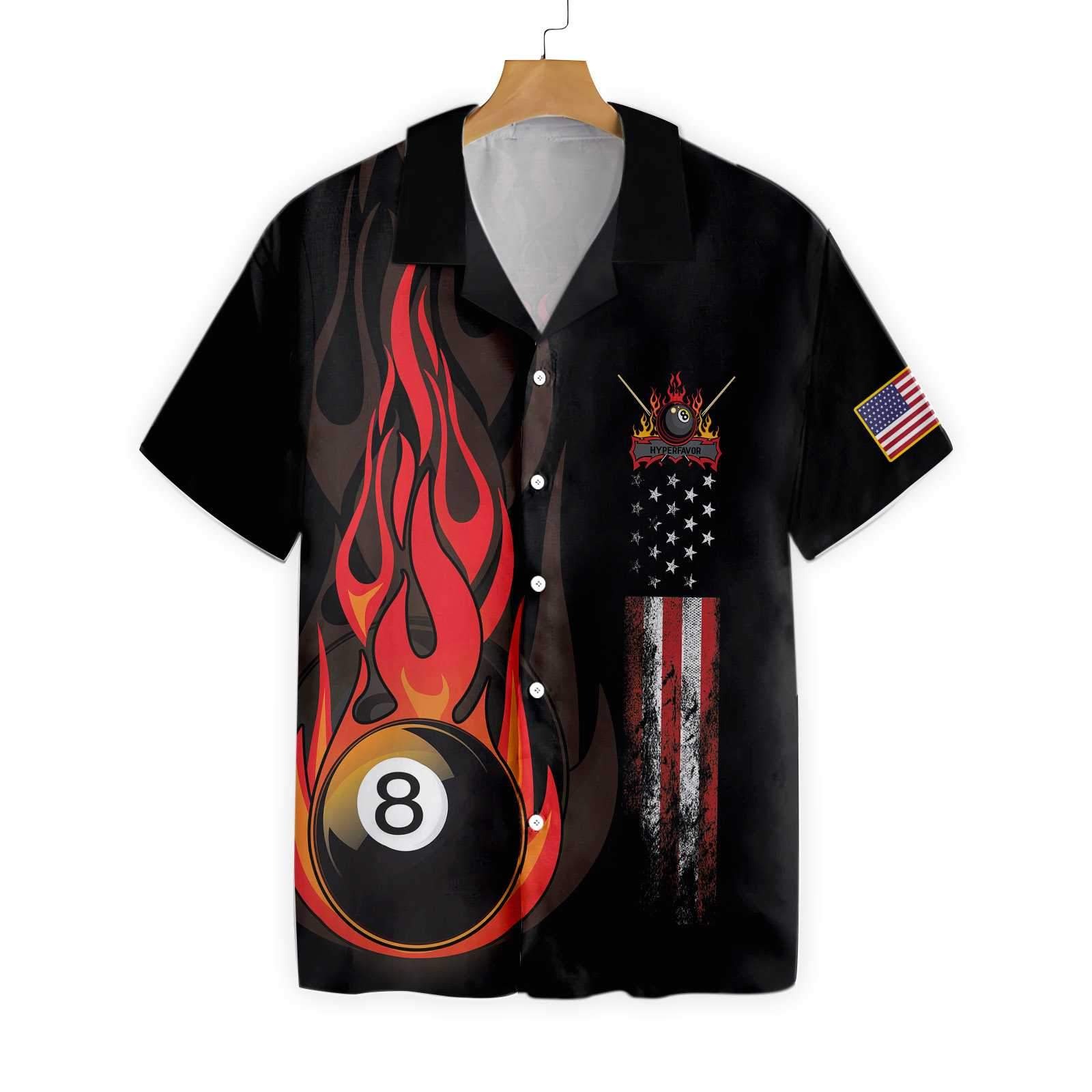 Flame 8 Ball Billiard Pool Hawaiian Shirt 310821