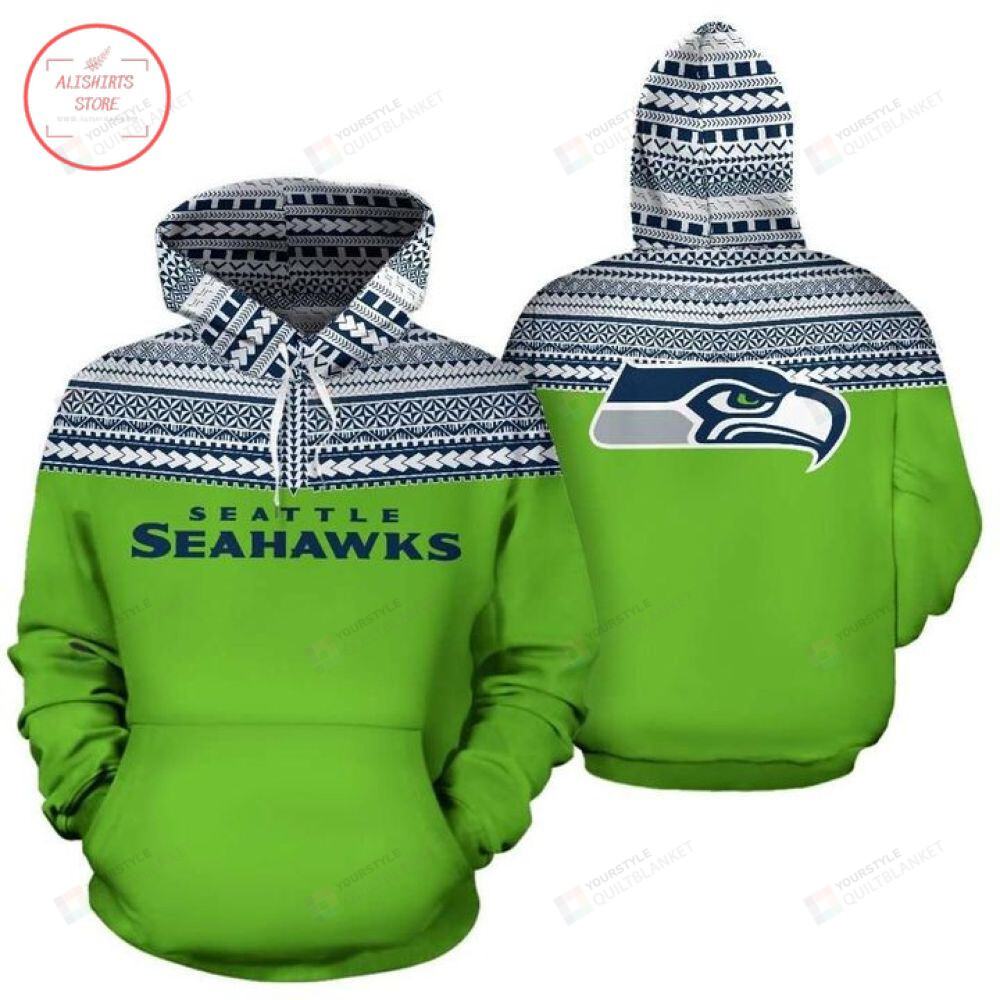 Green Seattle Sea Hawks 3D Pullover Hoodie, Zip-up Hoodie - HomeFavo