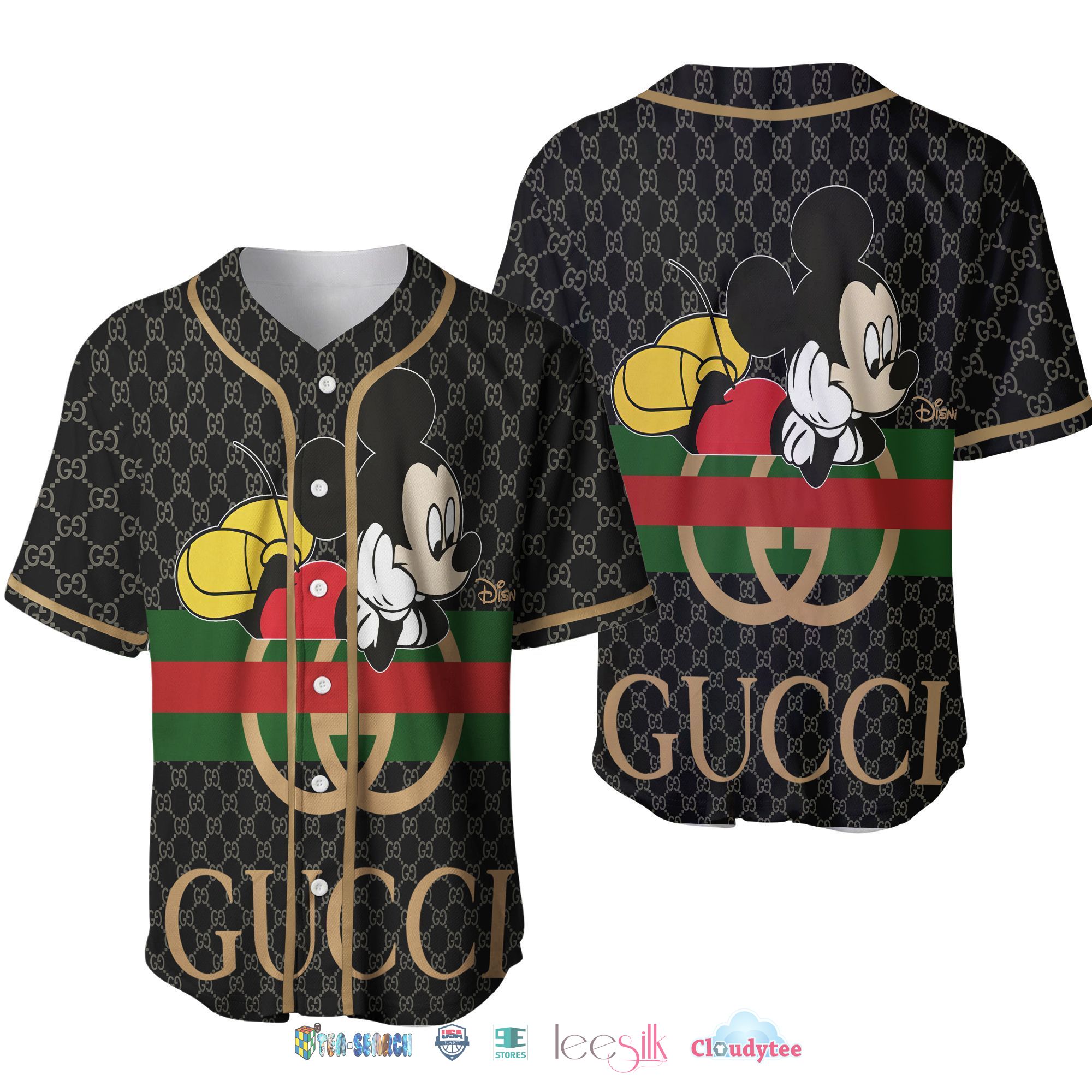 Gucci Mickey Mouse Baseball Jersey Shirt HFV256 - HomeFavo