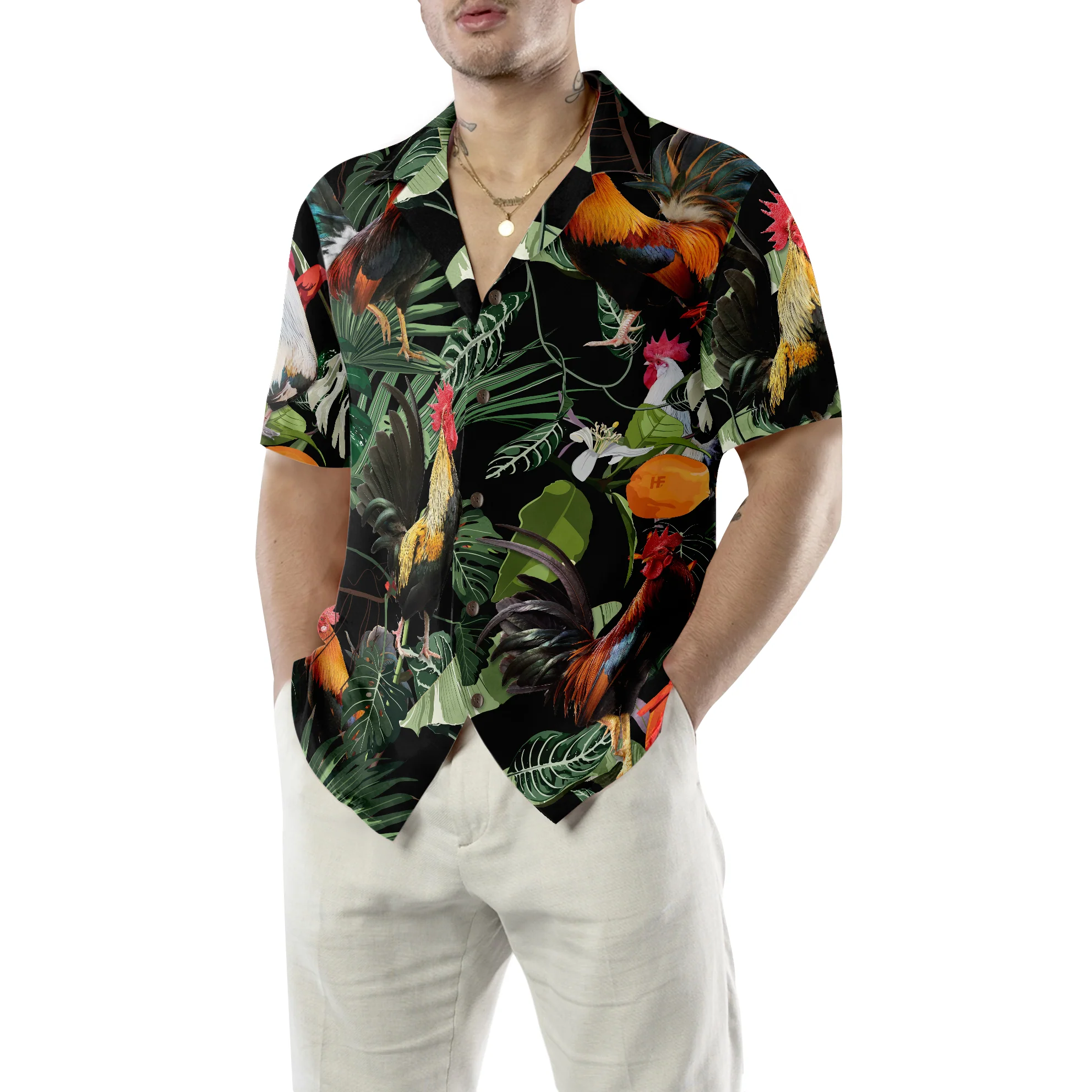 Happy Rooster Hawaiian Shirt Aloha Shirt For Men and Women - HomeFavo