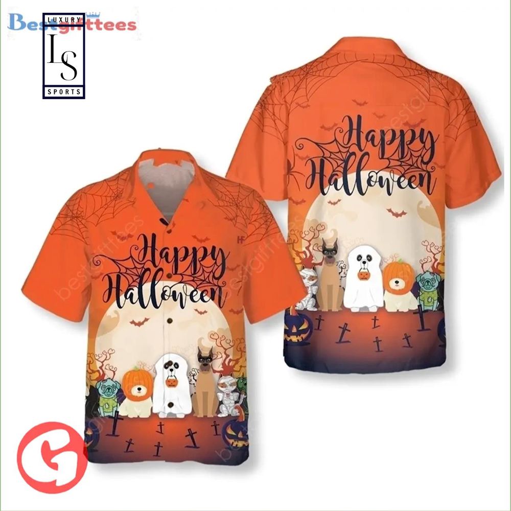 Horror Characters Dogs Halloween Hawaiian Shirt