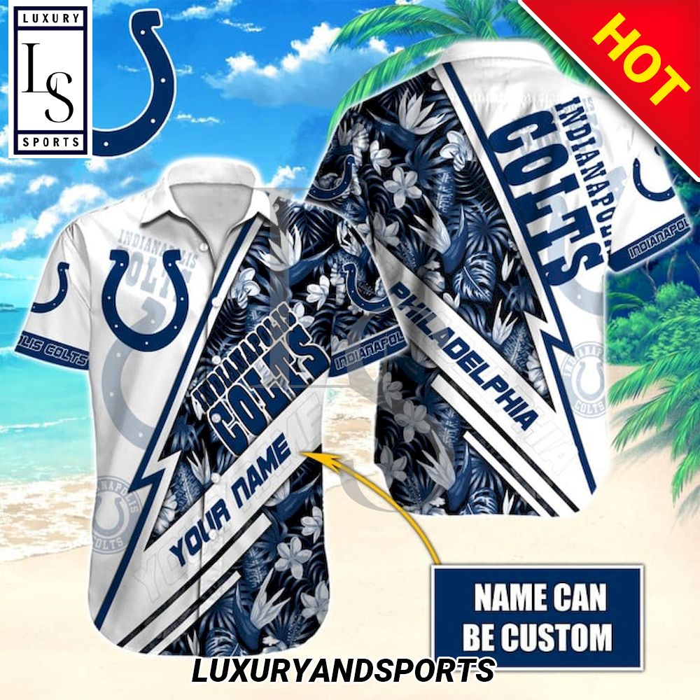 Indianapolis Colts Aloha Custom Name Hawaiian Shirt