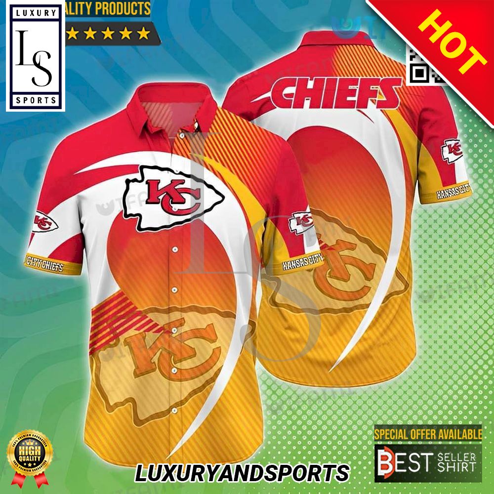 Kansas City Chiefs Stripe Pattern Hawaiian Shirt