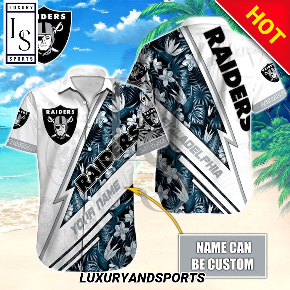 Las Vegas Raiders Aloha Custom Name Hawaiian Shirt