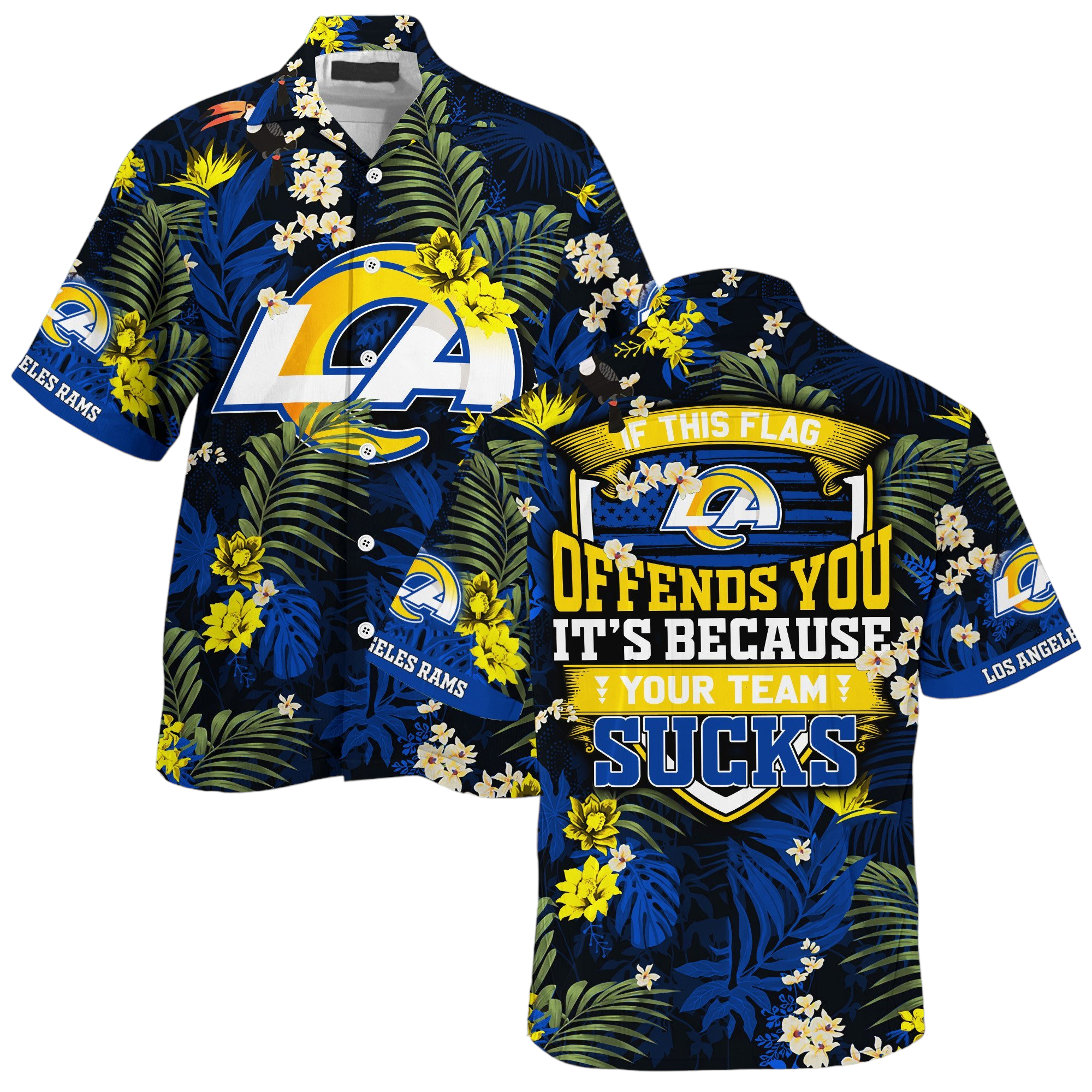 los angeles rams nfl summer Hawaiian Shirt Aloha Shirt For Men Women Kid