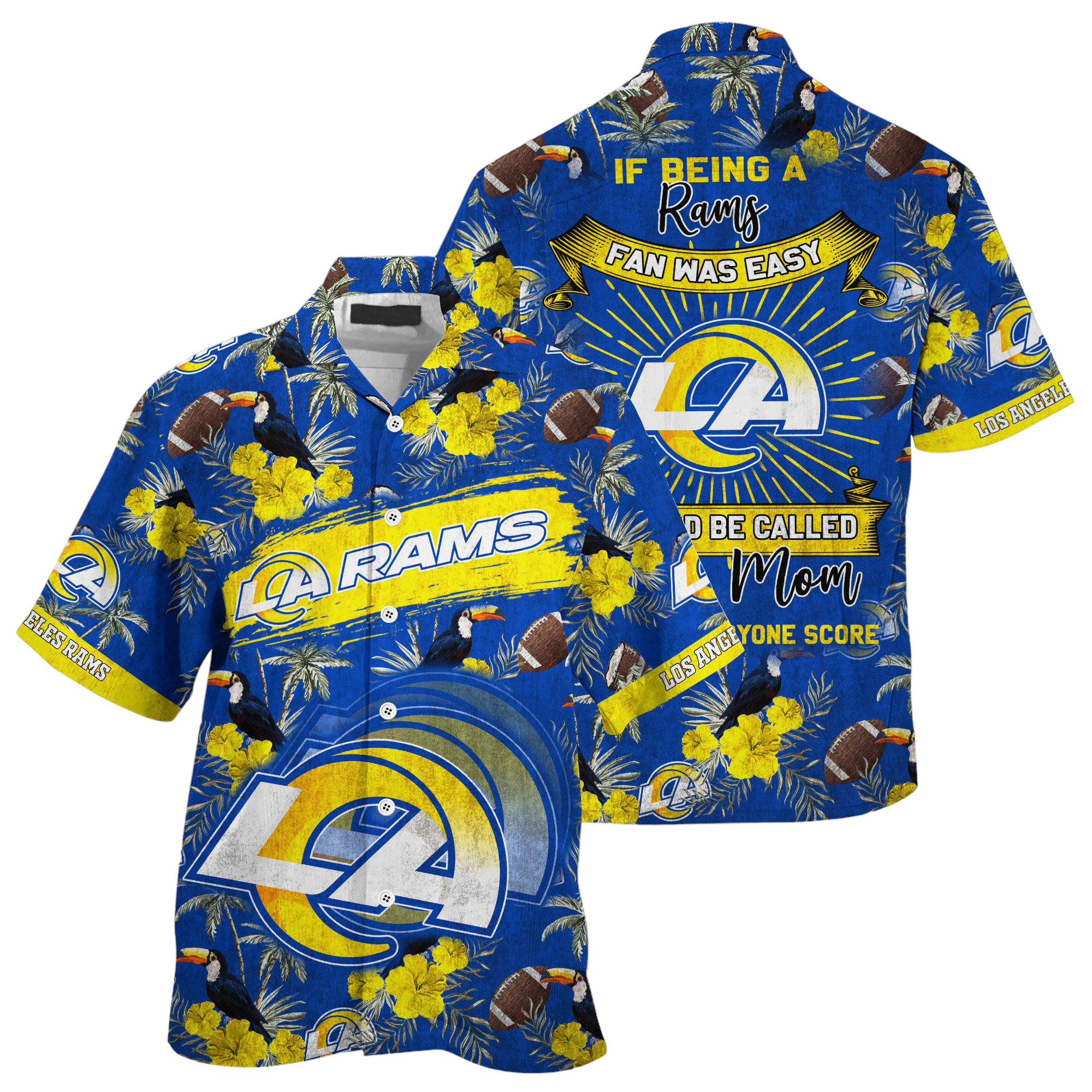 los angeles rams nfl summer Hawaiian Shirt Aloha Shirt For Men Women Kid