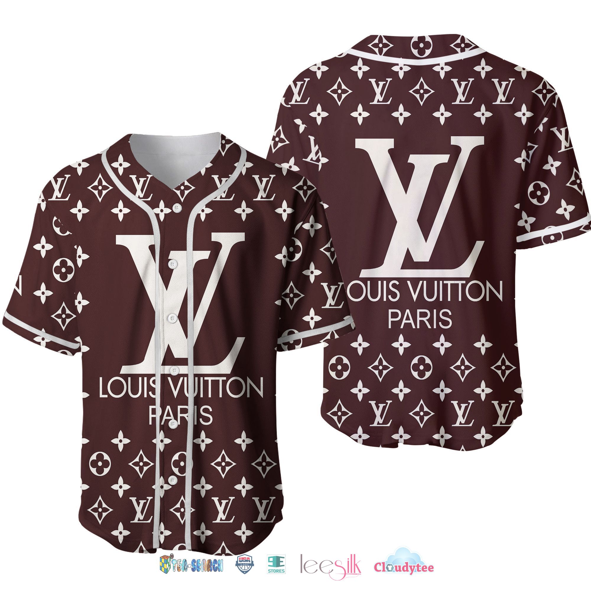 Louis Vuitton Baseball Jersey Shirt HFV256 White Logo - HomeFavo