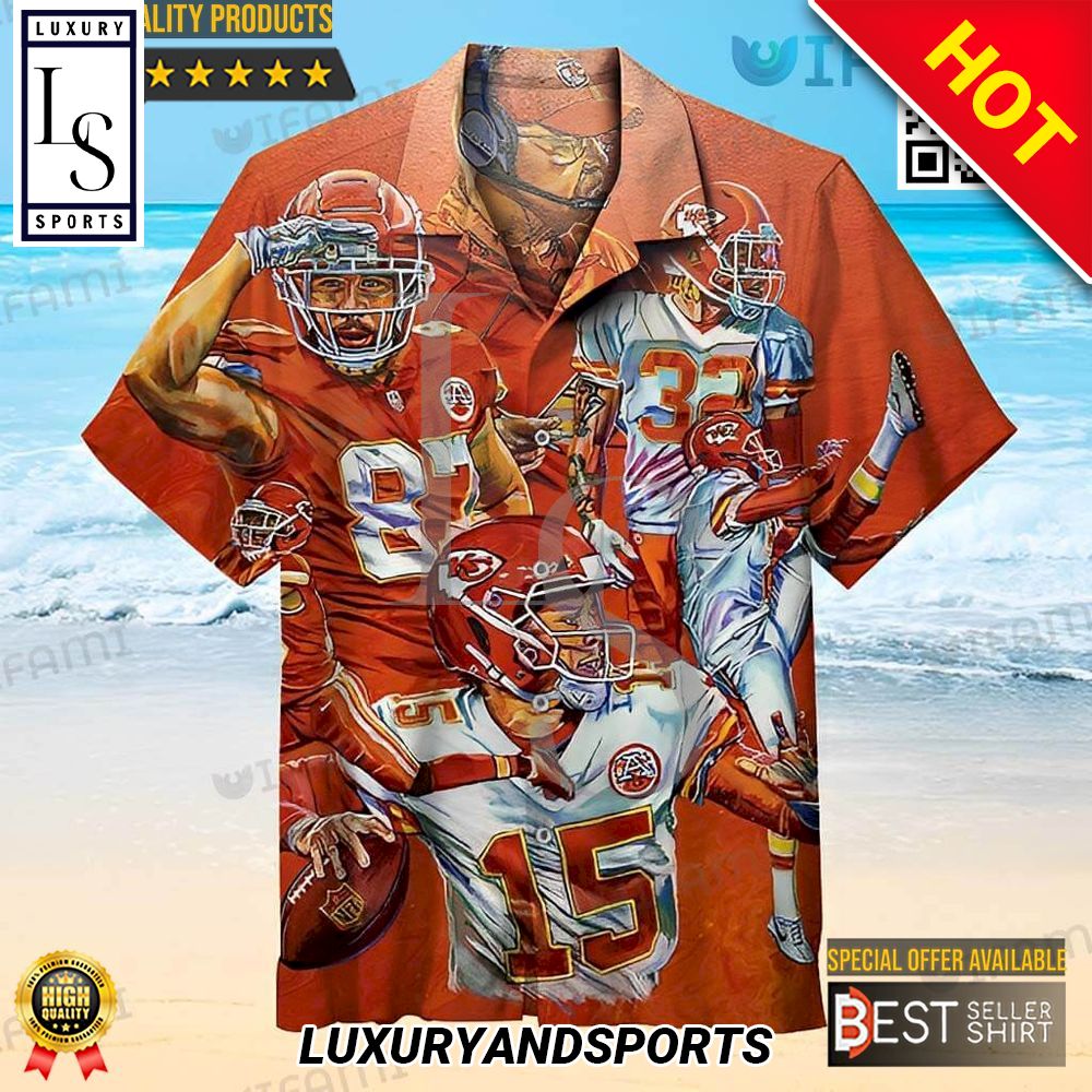 Mahomes Kelce Mathieu Football Chiefs Hawaiian Shirt - HomeFavo