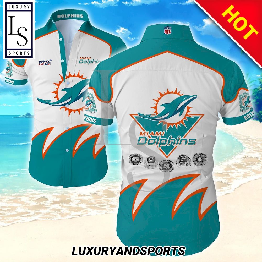 Miami Dolphins 100Th Anniversary Hawaiian Shirt - HomeFavo