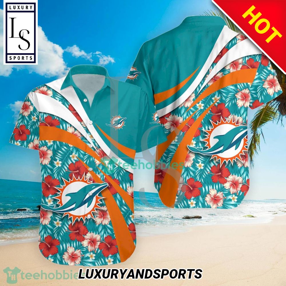 Miami Dolphins NFL Hibiscus Tropical Flower Hawaiian Shirt