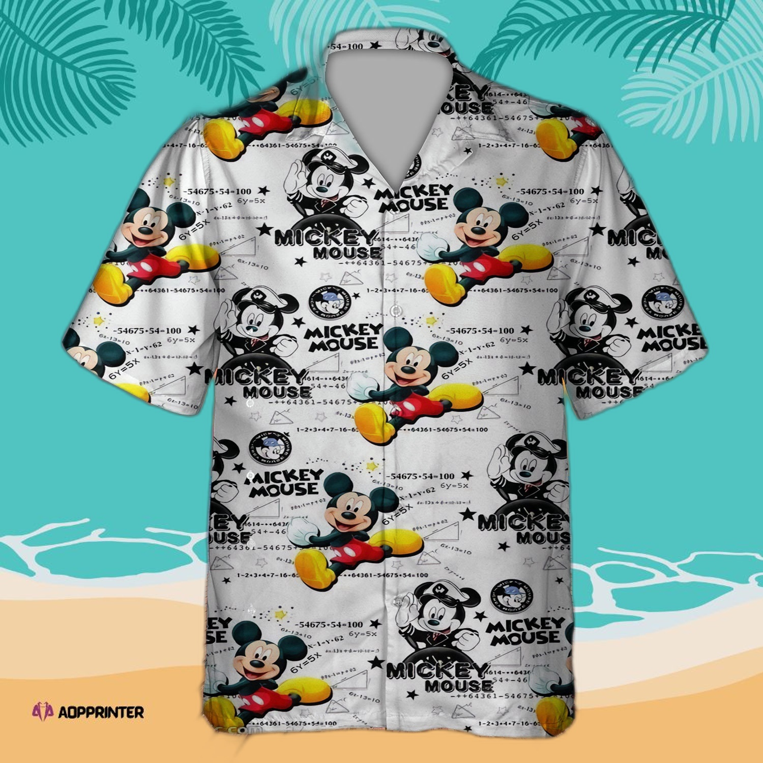 Mickey Pattern 3D All Print Hawaiian Shirt For Men Women Kid Summer Hot Aloha Shirt For Men Women Kid