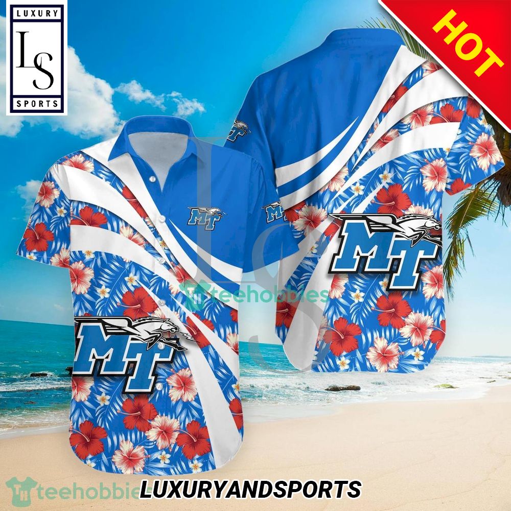 Middle Tennessee Blue Raiders NCAA Hibiscus Tropical Flower Hawaiian Shirt