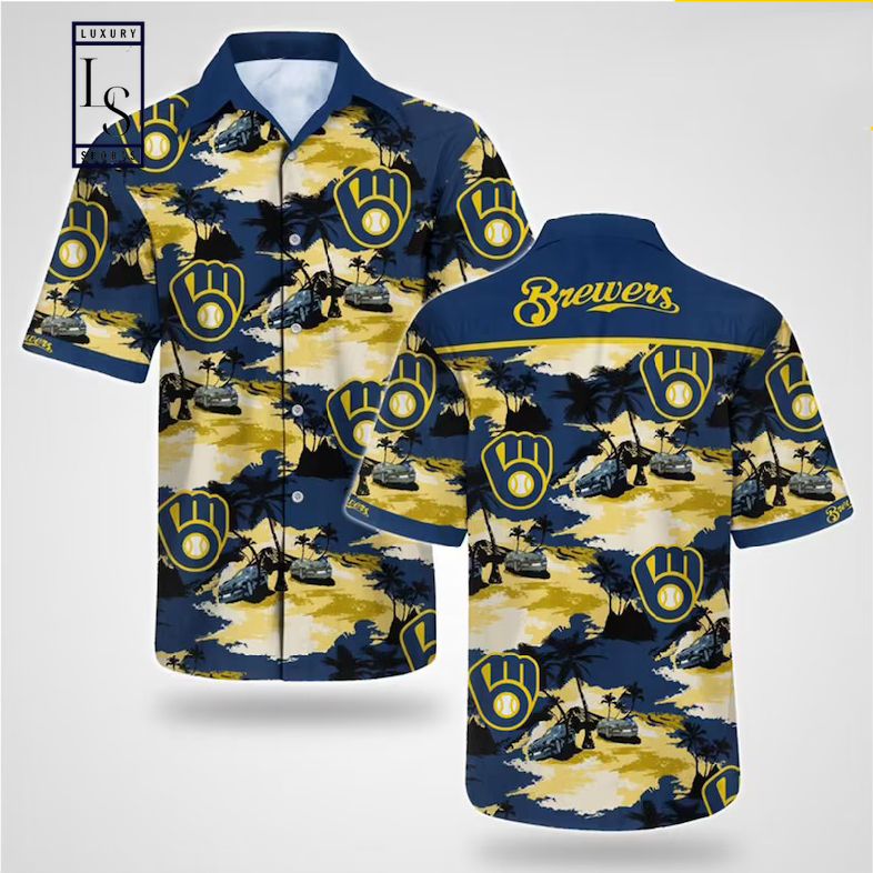 Milwaukee Brewers MLB Floral Hawaiian Shirt