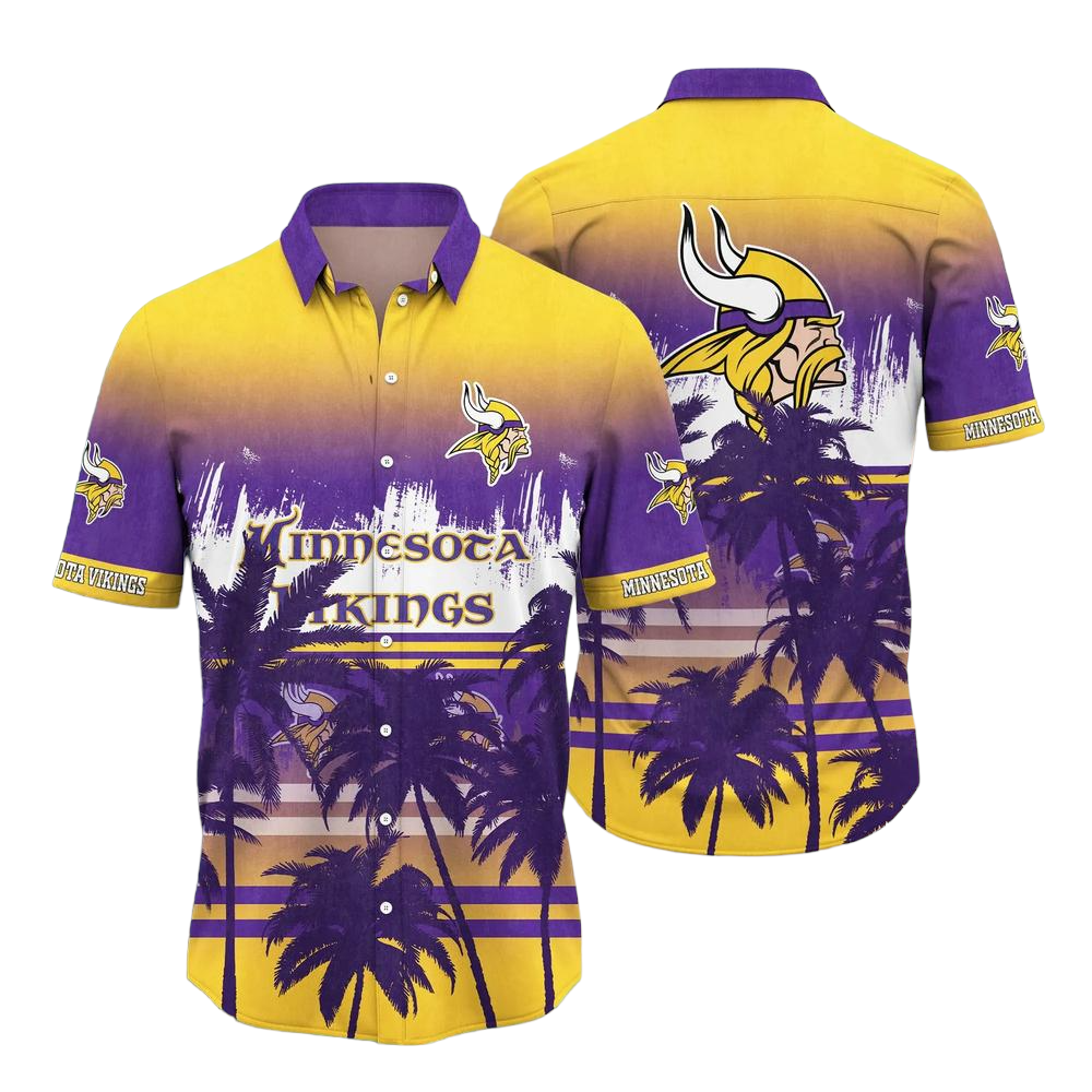 Minnesota Vikings NFL Summer Hawaiian Shirt Tropical Pattern Graphic ...