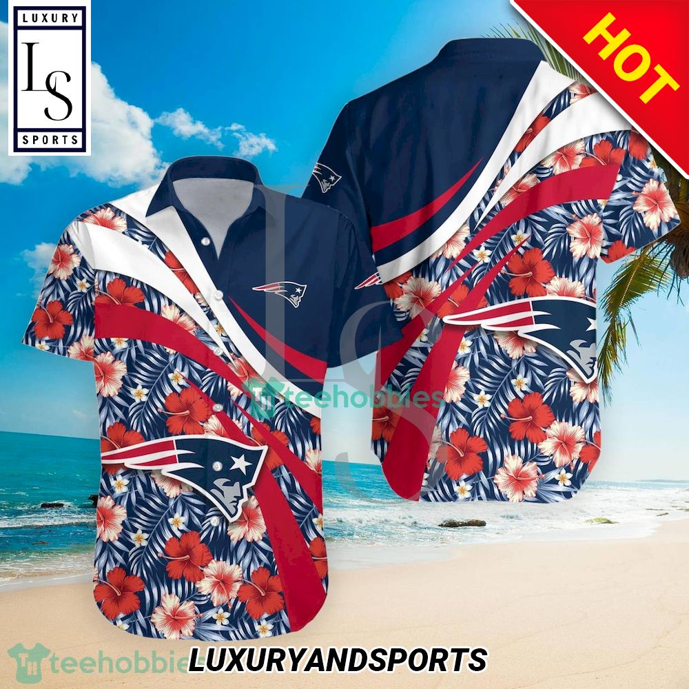 New England Patriots NFL Hibiscus Tropical Flower Hawaiian Shirt