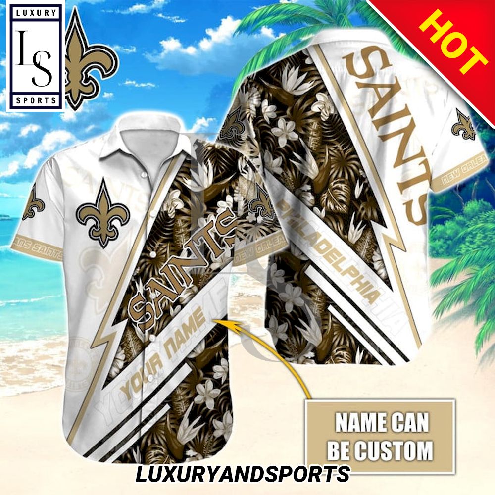 New Orleans Saints Aloha Custom Name Hawaiian Shirt