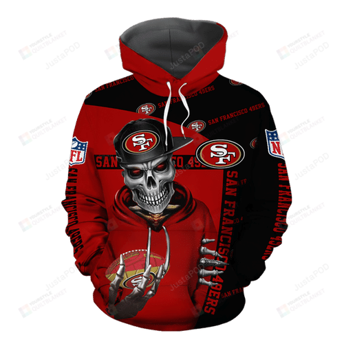 NFL San Francisco 49ers Skeleton 3D Pullover Hoodie, Zip-up Hoodie ...
