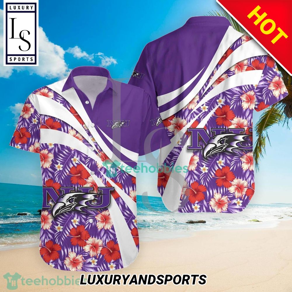 Niagara Purple Eagles NCAA Hibiscus Tropical Flower Hawaiian Shirt