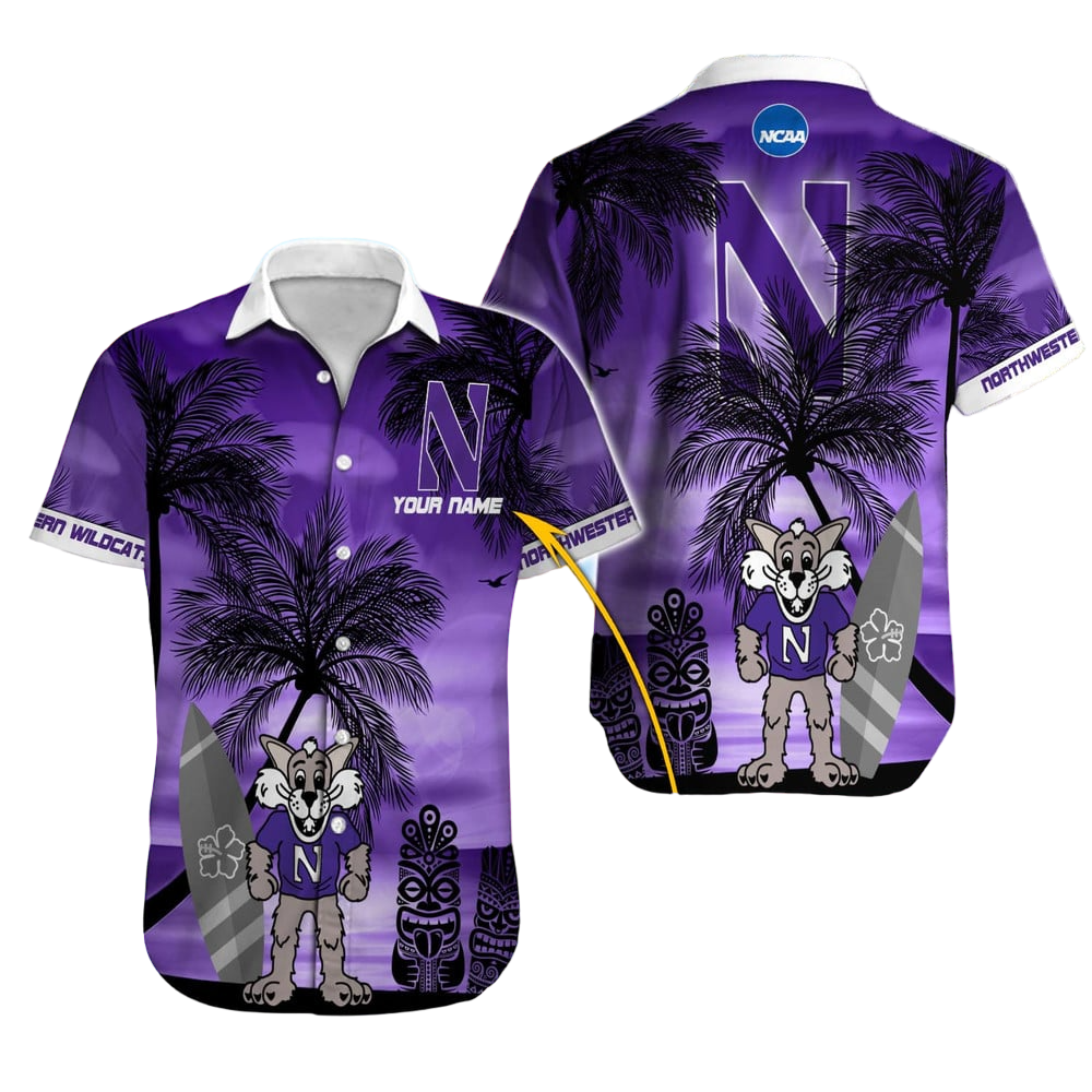 Northwestern Wildcats NCAA Hawaiian Shirt Custom Hawaii Shirt For Men Women Kid Gift for Fans