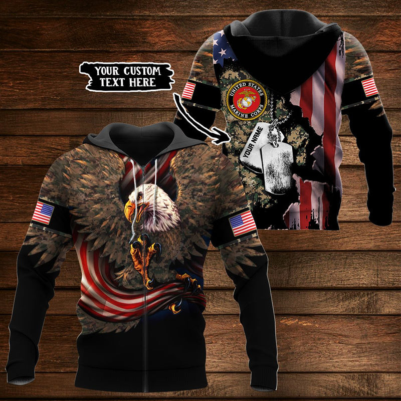 Personalized Eagle Marine Corps Hoodie - HomeFavo
