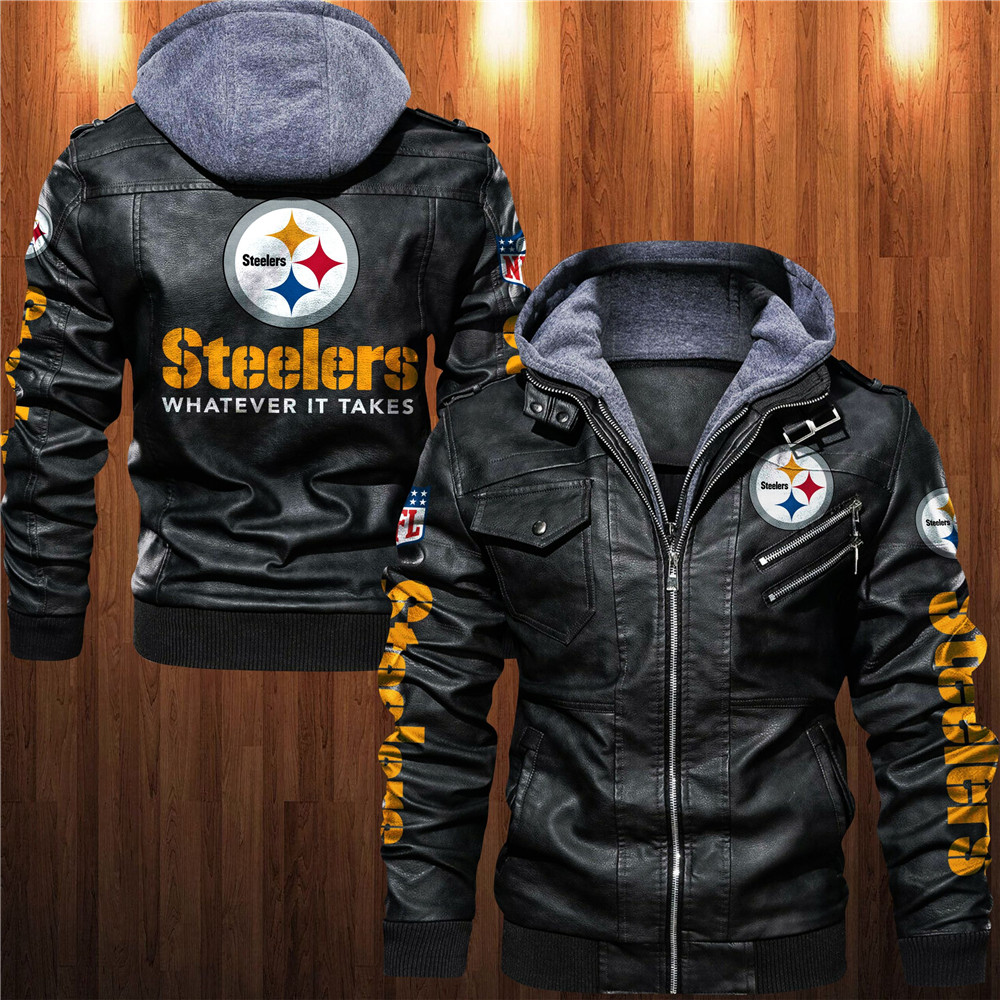Pittsburgh Steelers 2D Leather Jacket Gift For Men - HomeFavo
