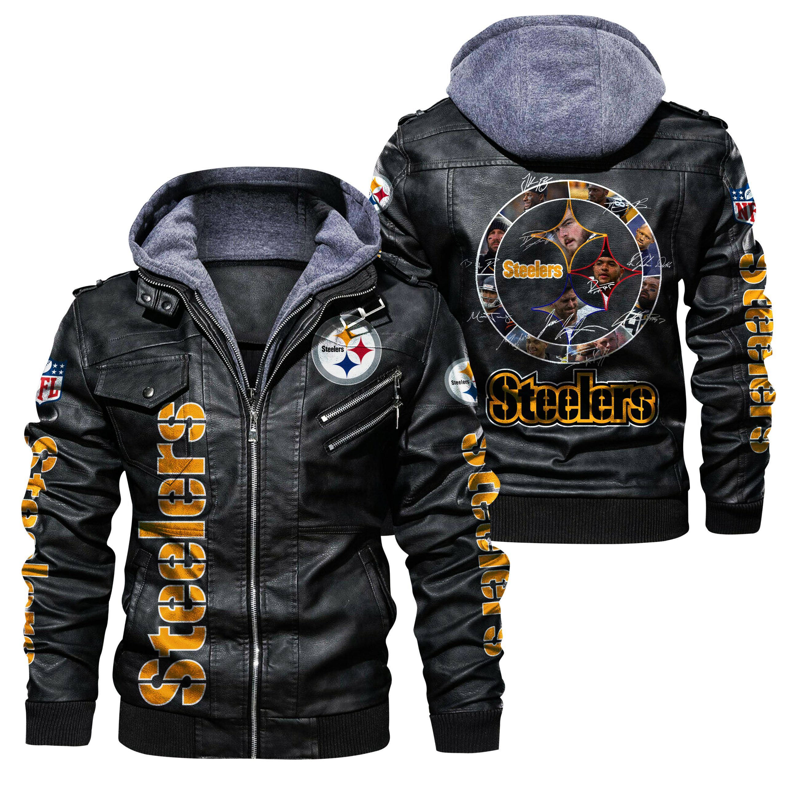 Pittsburgh Steelers HVKC304 2D Leather Jacket - HomeFavo