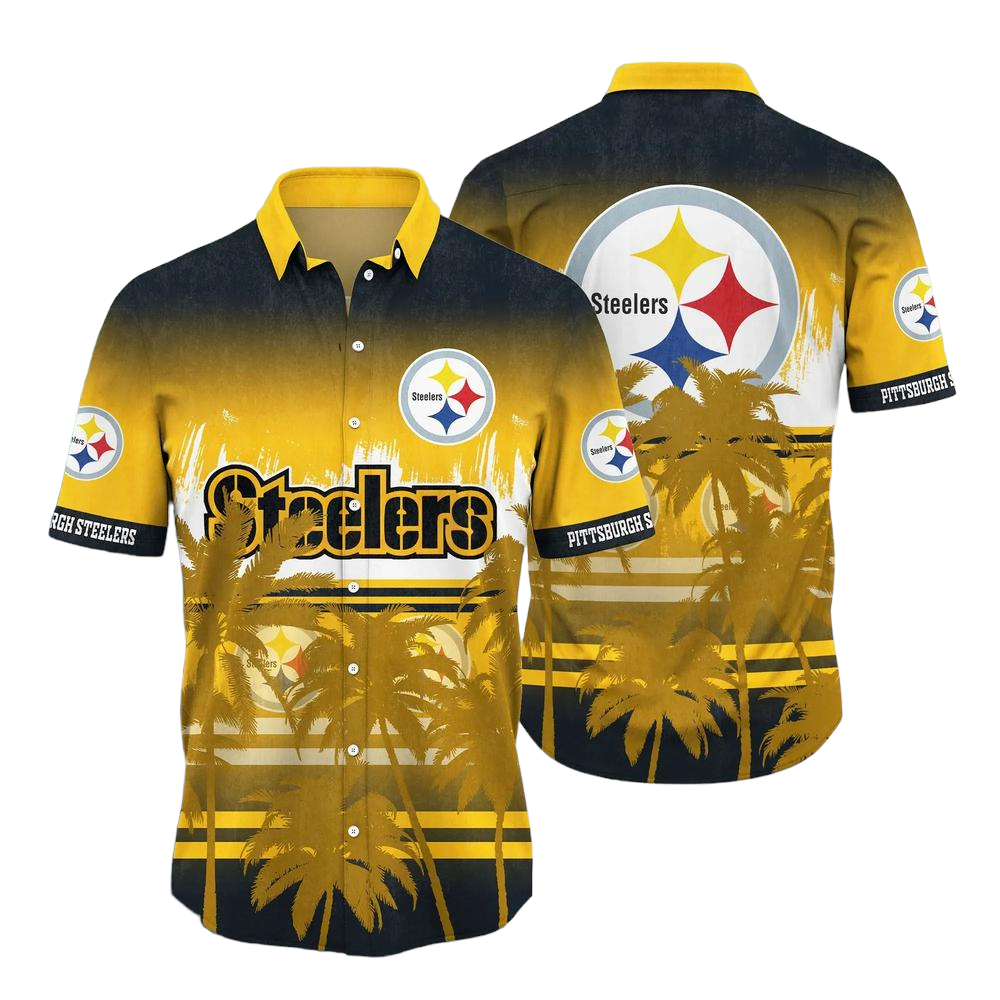 Pittsburgh Steelers NFL Summer Hawaiian Shirt Tropical Pattern Graphic For Sports Enthusiast