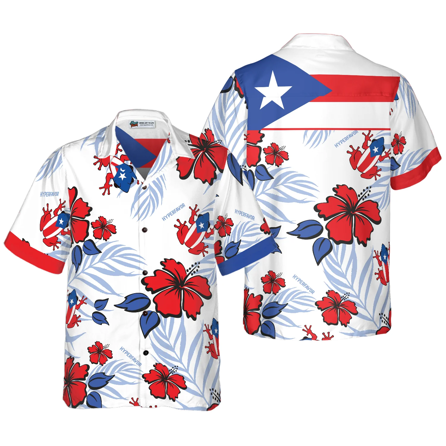 Puerto Rico Common Coqu Flag Hawaiian Shirt Aloha Shirt For Men and Women