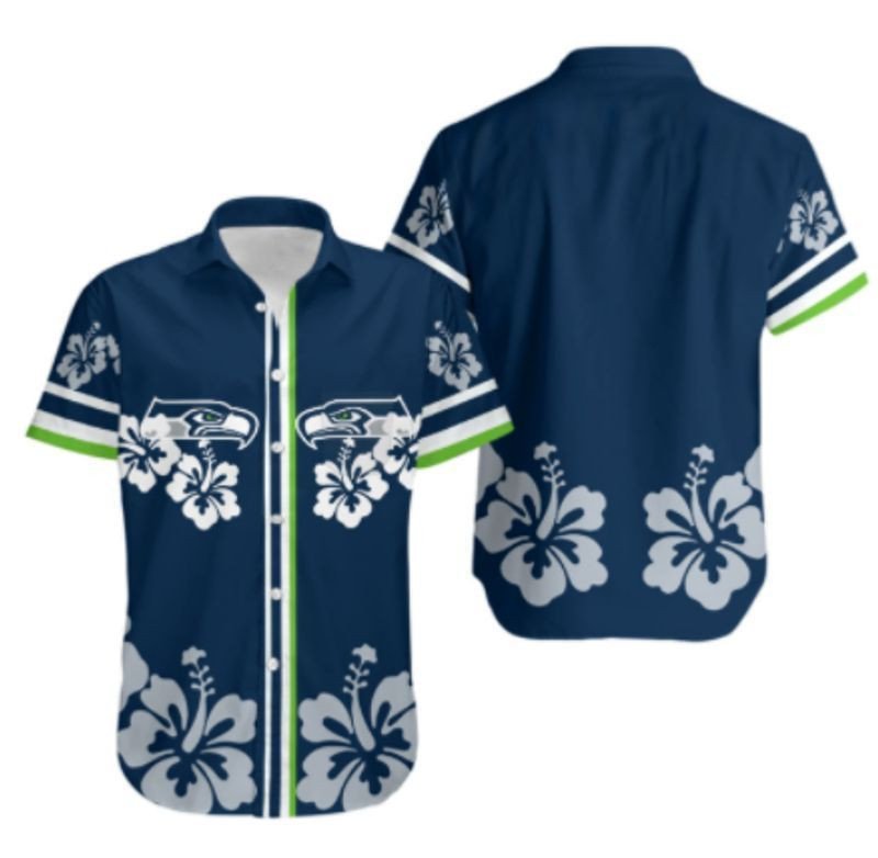 Seattle Seahawks Hibiscus Flower Hawaiian Shirt Aloha Shirt For Men Women Kid