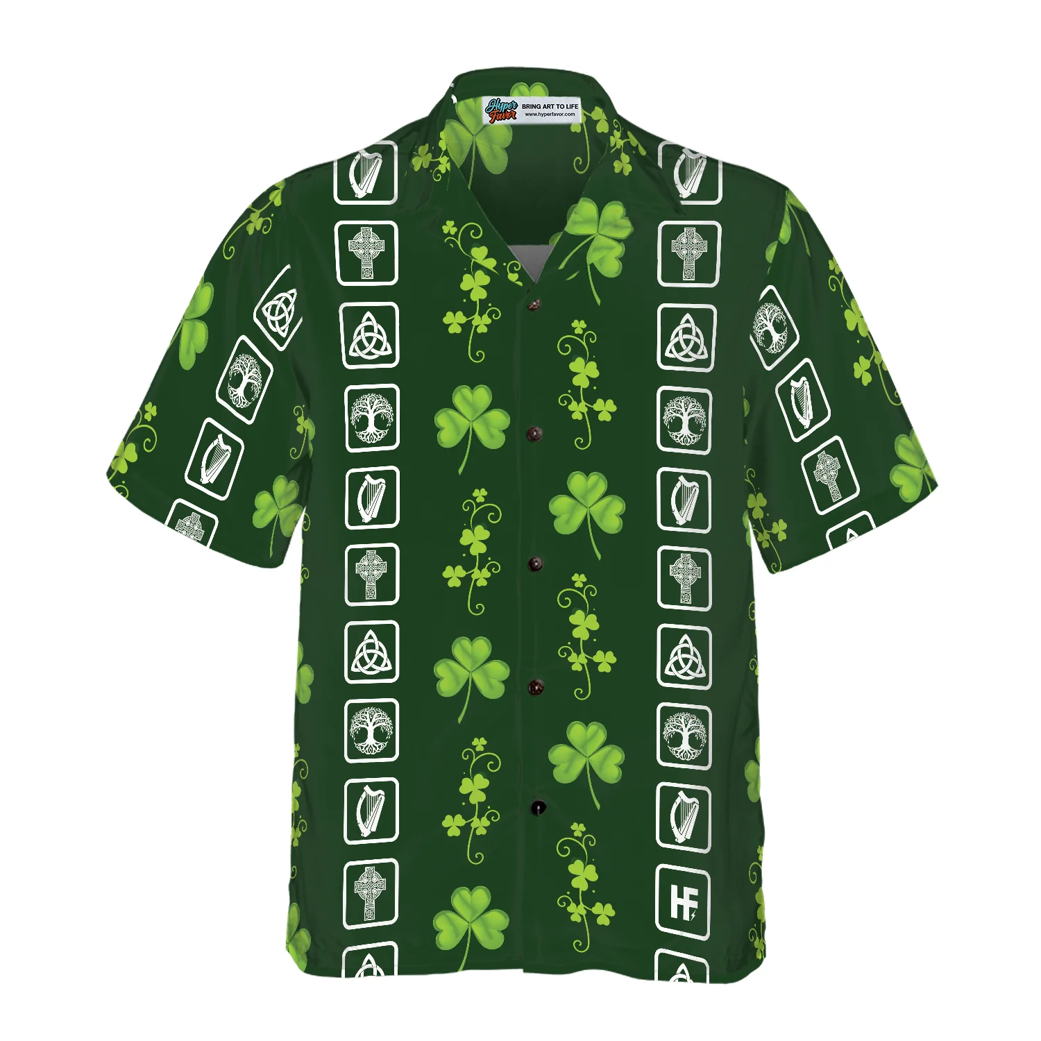 Shamrock Irish Symbols Hawaiian Shirt Aloha Shirt For Men and Women ...