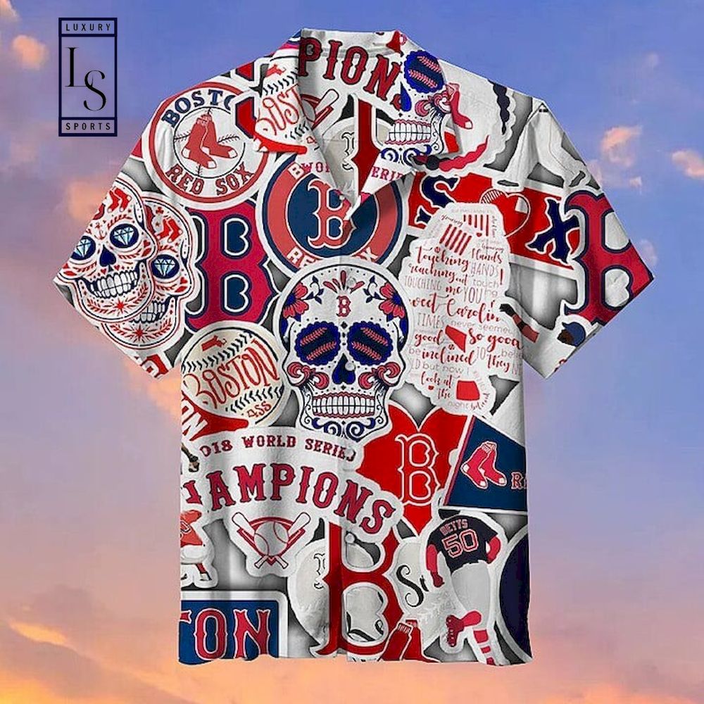 The Boston Red Sox Carnival Skull Hawaiian Shirt