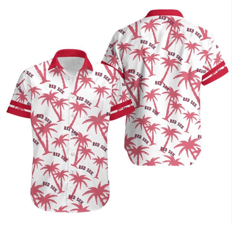 Topsportee Boston Red Sox Coconut Tree Hawaiian Shirt Aloha Shirt For ...