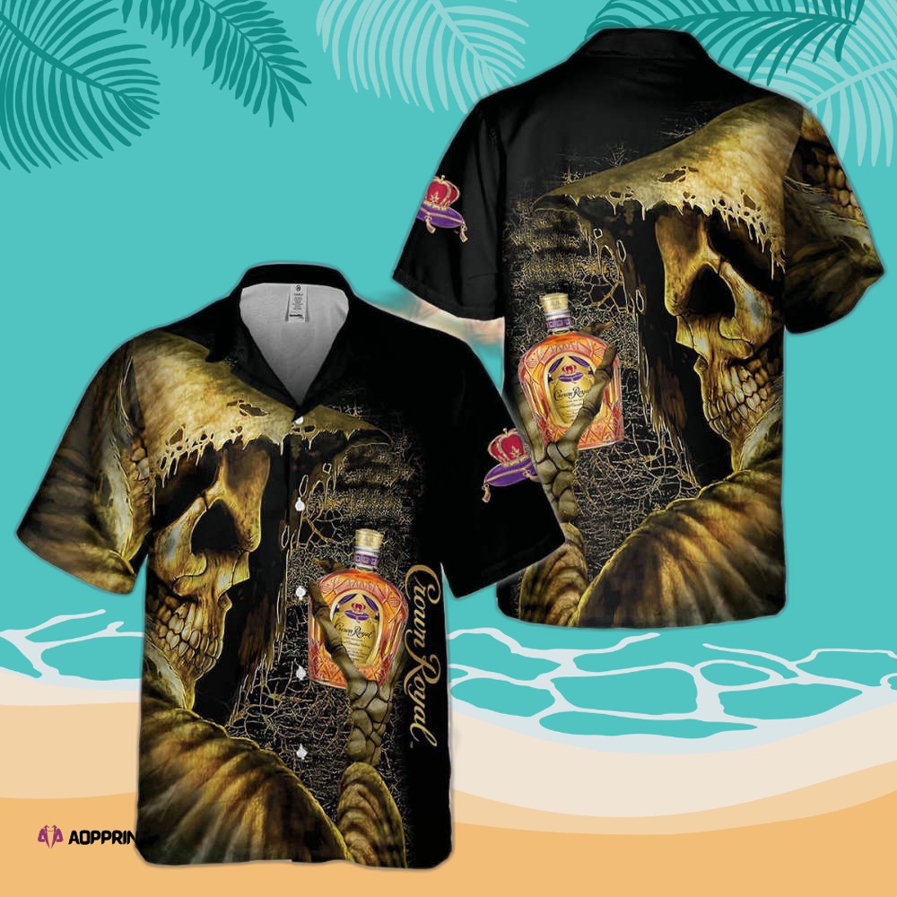 Trending Aloha Shirt For Men Women Kid Skull Crown Royal Death Hawaiian Shirt