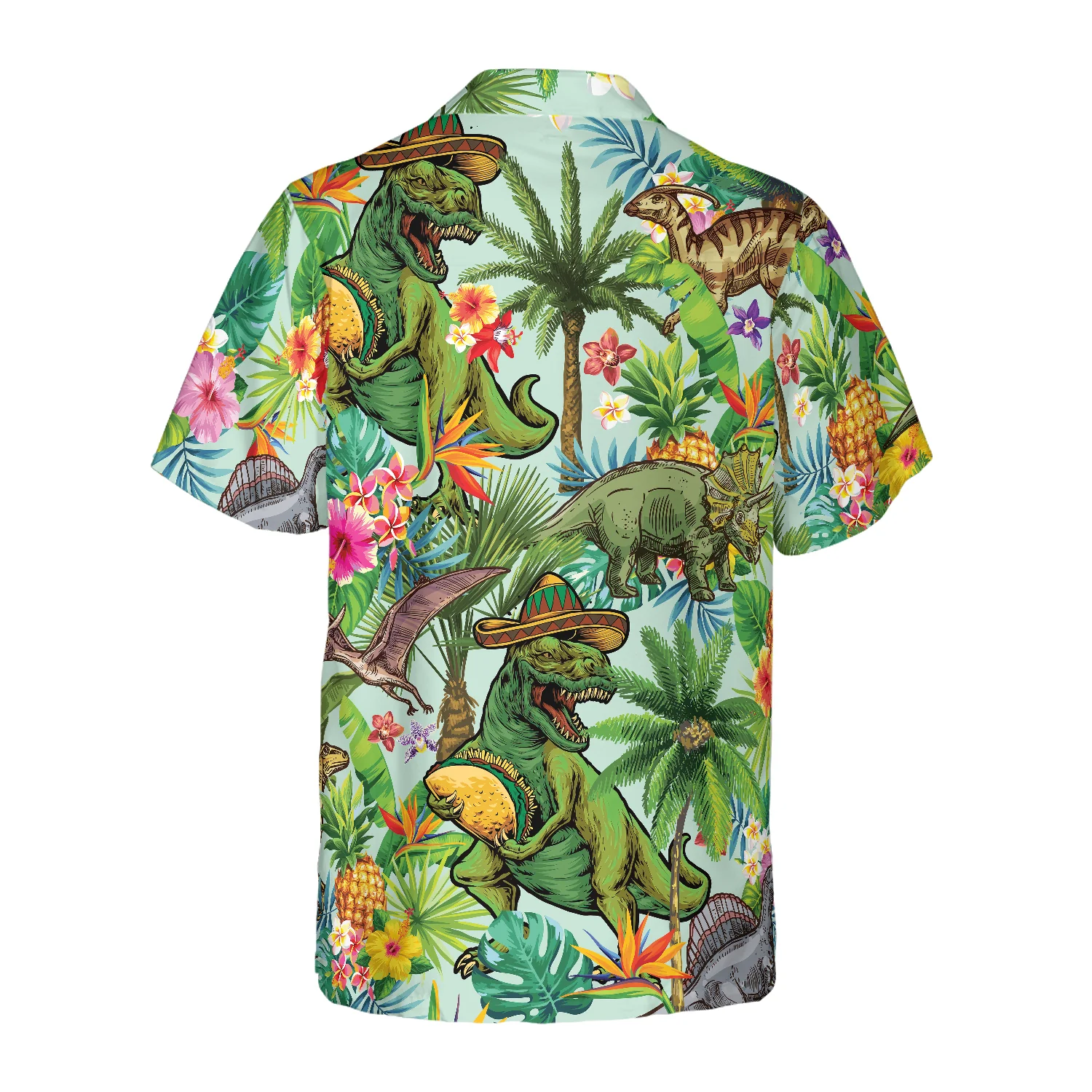 Tropical Dinosaur Hawaiian Shirt Aloha Shirt For Men and Women - HomeFavo