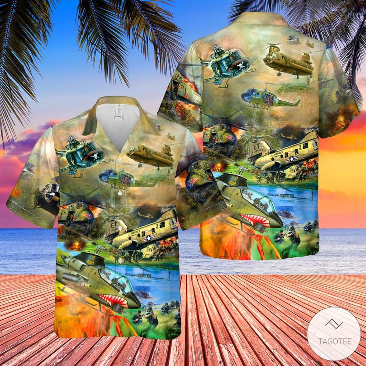 Usa Helicopters Hawaiian Shirt