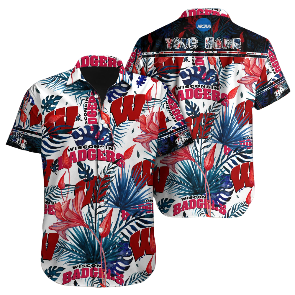 Wisconsin Badgers NCAA Hawaiian Shirt Custom Hawaii Shirt For Men Women ...